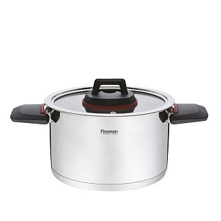 Кастрюля Fissman со стеклянной крышкой PAULINE 4,6 л нержавеющая сталь (5230)