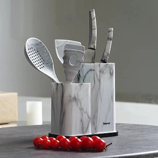 Подставка для кухонных ножей и инструментов Fissman 11x11x23, 11x11 см мрамор (12874) Подставка для кухонных ножей и инструментов Fissman 11x11x23, 11x11 см мрамор (12874)