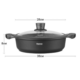Сотейник Fissman PRESTIGE 28x8 см / 4,1 л со стеклянной крышкой (5043)