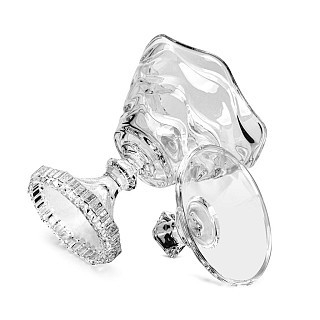 Цукерниця Fissman на ножці 12x18 см / 270 мл з кришкою скло (13268)