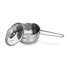 КІвш Fissman GULLIVER 12x6 см 0,6 л. зі скляною кришкою нержавіюча сталь (5400)