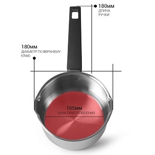 Ківш Fissman ELIZ 18x10 см/2,4 л. зі скляною кришкою нерж. сталь (5317) Ківш Fissman ELIZ 18x10 см/2,4 л. зі скляною кришкою нерж. сталь (5317)