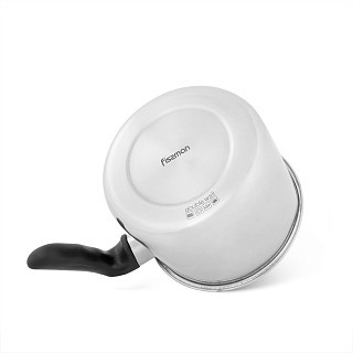 Ковшик с двойными стенками Fissman 14x11 см / 1,1 л для водяной бани со свистком (5125)