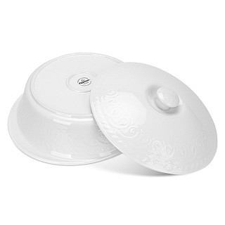 Форма для запекания Fissman круглая с крышкой PARMIGIANO 292х25х72 см/17 л фарфор (13708)