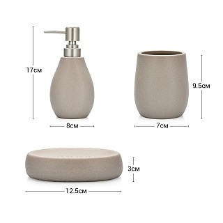 Дозатор жидкого мыла Fissman 300 мл, стакан 400 мл и мыльница в наборе (9509)