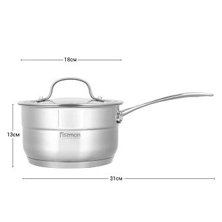 Ківш Fissman NORDIA 16x9 см / 1,8л з кришкою (5370) Ківш Fissman NORDIA 16x9 см / 1,8л з кришкою (5370)