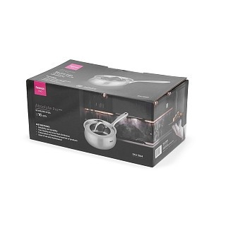 Ковш Fissman ABSOLUTE PRO 16x7,5 см/1,5 л со стеклянной крышкой нержавеющая сталь (5544)