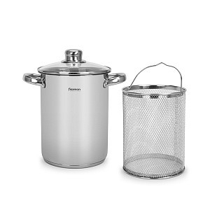 Каструля Fissman CAPELLINI зі вставкою-пароваркою та скляною кришкою16x21 см 3,5 л нержавіюча сталь (5369)