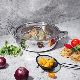 Сотейник Fissman ABSOLUTE PRO 26x7,5 см/3,9 л со стеклянной крышкой нержавеющая сталь (5548)