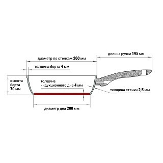 Глубокая сковорода Fissman MONIQUE 26x6,5 см алюминий с антипригарным покрытием (14226)