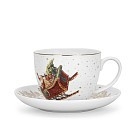 Кухоль Fissman CHRISTMAS 400 мл з блюдцем порцеляна (14022)