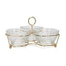 Мінажниця Fissman 22x22x13 см на металевій підставці 3 секції по 280 мл скло (16394)