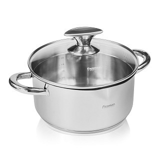 Кастрюля Fissman ELEGANCE 24x12,5 см / 5,6 л со стеклянной крышкой (5493) Кастрюля Fissman ELEGANCE 24x12,5 см / 5,6 л со стеклянной крышкой (5493)
