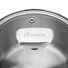 Ківш Fissman PREMIUM ONE 16x9 см / 1,6 л зі скляною кришкою нержавіюча сталь (15090)