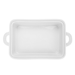 Прямоугольная форма для запекания Fissman 27х19х6 см / 1,6 л со стеклянной крышкой фарфор (14156)