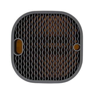 Підставка для кухонних ножів Fissman 14x14x23,5 см квадратна з точилом, колір бежевий пластик (12885)