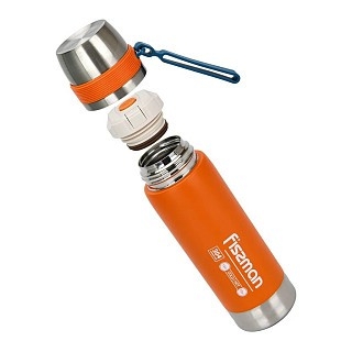 Термос Fissman 600 мл цвет оранжевый нержавеющая сталь (9876)