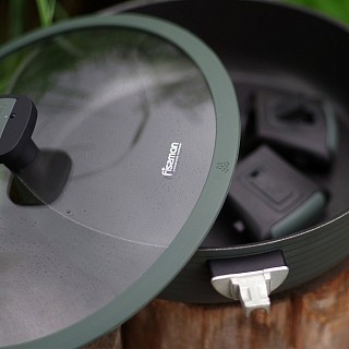 Сотейник Fissman BRILLIANT 28x7,5 см / 4,1л со съемными ручками и стеклянной крышкой (14386)