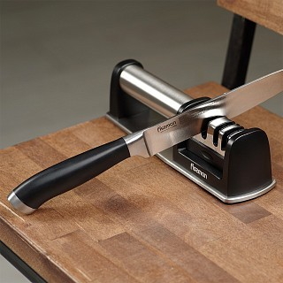 Точило для ножей Fissman трехшаговой заточки 23x6x6 см камни из керамики карбида алмаза (12951)