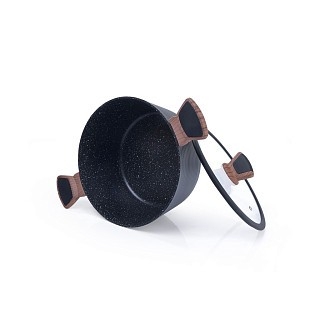 Кастрюля со стеклянной крышкой Fissman DIAMOND GREY 24x12 см на 4,5 л (4304)