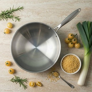 Сковорідка Fissman вок AETERNUM 28x8 см нержавіюча сталь (15108)