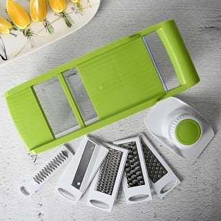 Терка-шинковказ Fissman с контейнером 32x14x9 см с 5 сменными лезвиями нерж. сталь (18639)