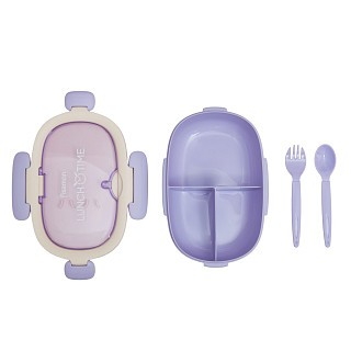 Ланч-бокс Fissman з троьома відділенням 21,5х14,5х7 см 850 мл, колір фіолетовий пластик (16753)