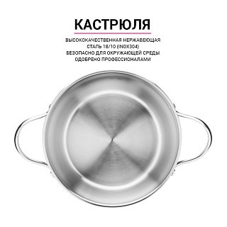 Набір посуду Fissman MARTINEZ 6 предметів зі скляними кришками (5829) Набір посуду Fissman MARTINEZ 6 предметів зі скляними кришками (5829)