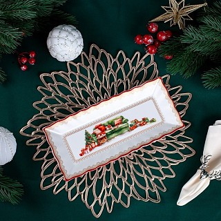 Блюдо Fissman CHRISTMAS AVE прямоугольное 28х12,5 см фарфор (16035)