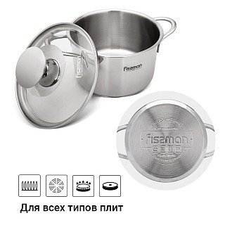 Кастрюля со стеклянной крышкой Fissman BAMBINO на 1,1 л (5274)