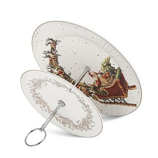 Фруктіниця Fissman CHRISTMAS 2-ярусна 19-27 см порцеляна (14010) Фруктіниця Fissman CHRISTMAS 2-ярусна 19-27 см порцеляна (14010)
