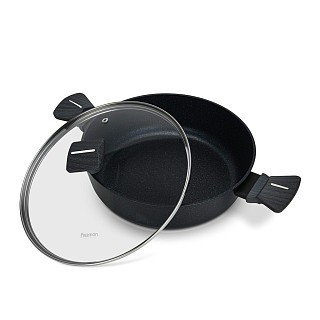 Сотейник Fissman со стеклянной крышкой FERRO 26x7,5 см 3,49 л алюминий с антипригарным покрытием (14526)