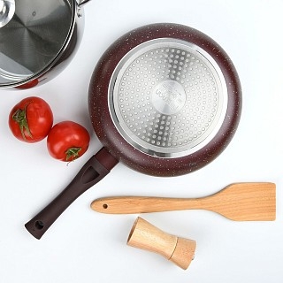 Глибока сковорідка для смаження Fissman MOSSES STONE 24x6 см (14698)