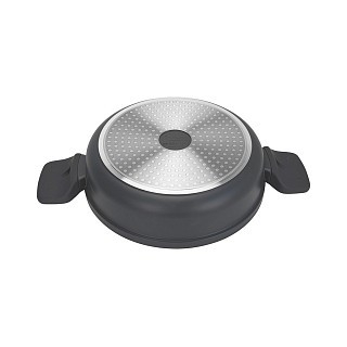 Сотейник Fissman 28x8 см / 4,3 л TITANIUM PRO зі скляною кришкою литий алюміній з антипригарним покриттям (14586)