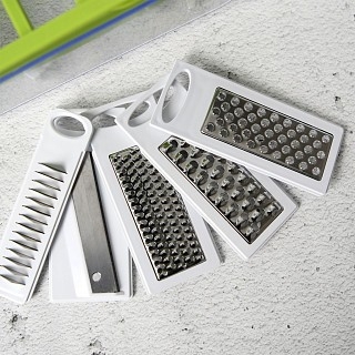 Терка-шинковказ Fissman с контейнером 32x14x9 см с 5 сменными лезвиями нерж. сталь (18639)