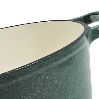 Каструля Fissman LE MANS GREEN 24x11,5 см / 4,5 л. з кришкою емальований чавун (4155)