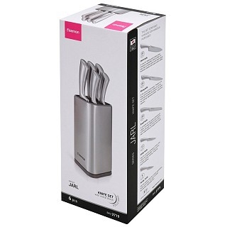 Набор ножей Fissman 6 признаков JARL в металлической подставке 420J2 сталь. (2719)