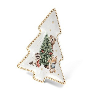 Блюдо Fissman MIRACLE у формі ялинки 21,5 см фарфор (16019)