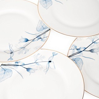 Набір з 4-х тарілок Fissman LYON 19 см порцеляна (14068)