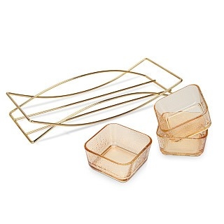 Минажница Fissman 32x11,5x5,3 см на металлической подставке 3 секции по 280 мл стекло (16392) Минажница Fissman 32x11,5x5,3 см на металлической подставке 3 секции по 280 мл стекло (16392)