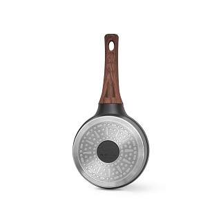 Ковш Fissman FILOMENA 16x8 см 1,2 л со стеклянной крышкой алюминий с антипригарным покрытием (14529)