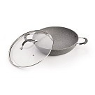 Сковородка Вок Fissman IRON STONE 30x9 см с крышкой (4397)