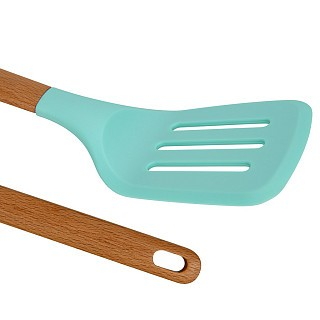 Лопатка с прорезями Fissman 35,5 см ESSENTIAL с деревянной ручкой силикон (1111) Лопатка с прорезями Fissman 35,5 см ESSENTIAL с деревянной ручкой силикон (1111)