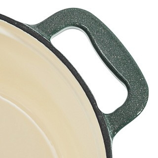 Каструля Fissman LE MANS GREEN 20x10 см / 2,6 л. з кришкою емальований чавун (4153)