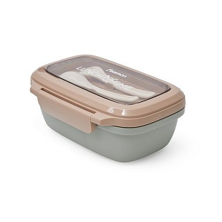 Ланч-бокс Fissman з двома відділенням 19,7х14х8,2 см 850 мл, колір коричневий пластик (16752)