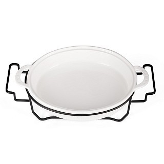 Мармит овальный Fissman 31x25,5x6,5 см / 2,1 л фарфор (14160)