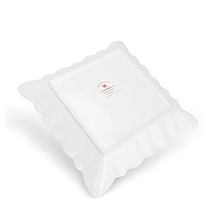 Блюдо Fissman CHRISTMAS квадратне 22,5х22,5 см з різбленою кромкою порцеляна (14018)