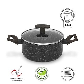 Каструля Fissman CARRIE 24x11 см/4,67л. зі скляною кришкою алюміній з антипригарним покриттям (14483) Каструля Fissman CARRIE 24x11 см/4,67л. зі скляною кришкою алюміній з антипригарним покриттям (14483)