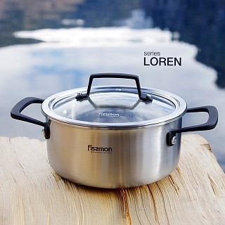 Каструля Fissman LOREN 18x8,5 см / 2 л зі скляною кришкою (5471) Каструля Fissman LOREN 18x8,5 см / 2 л зі скляною кришкою (5471)