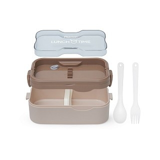 Ланч-бокс Fissman с регулируемым отделением 19,5х11,5х7,8 см 1000 мл, цвет коричневый пластик (16750)